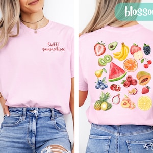 Cute Fruit Graphic Tee, Comfort Colors T-shirt, Sweet Summertime Tee, Retro Fruit Graphic Tee, Summer Shirt, Fruit Aesthetic, Gift for Her
