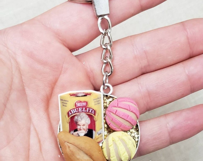 Hot chocolate abuelita handmade keychain bolillo concha Etsy