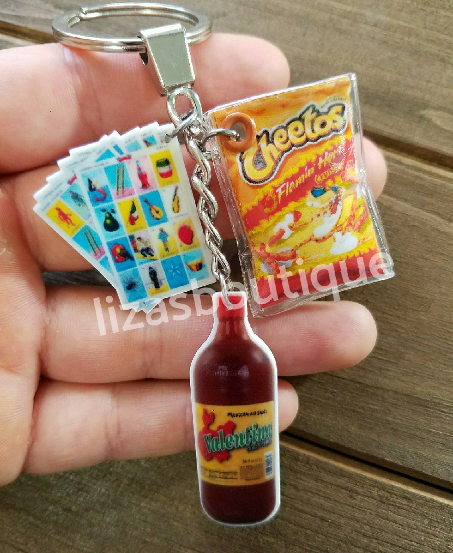 Cheetos valentina salsa chile hot chips keychain loteria Etsy