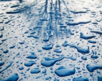 Water Droplets Photo Magnet