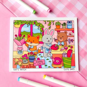 Nat&#39;s Patch - Cute Days Coloring Book