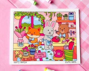 Nat's Patch - Cute Days Coloring Book