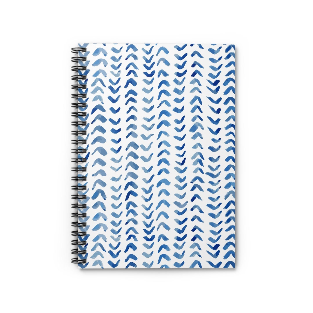 Spiral Notebook - Ruled Line, Journal, Blue and White, Indigo - Etsy