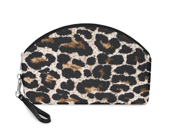 Bolsa de maquillaje con estampado de leopardo: elegante neceser de viaje