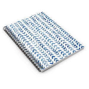 Spiral Notebook - Ruled Line, Journal, Blue and White, Indigo - Etsy
