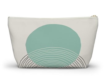 Bolsa para accesorios y cosméticos con base en T, neceser de maquillaje, colección Coastal, turquesa, 2 tamaños