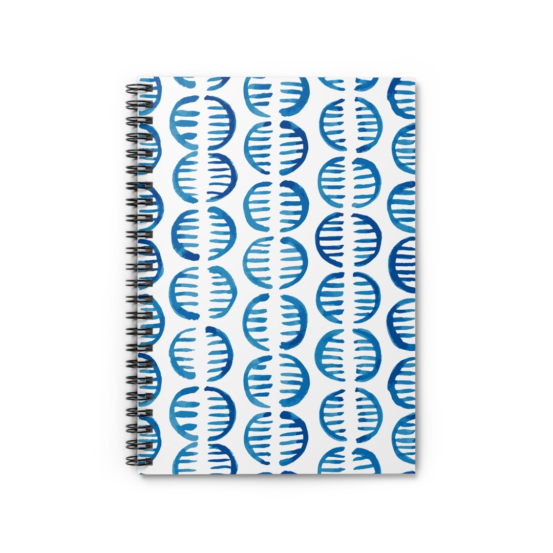 Spiral Notebook - Ruled Line, Journal, Blue and White, Indigo - Etsy