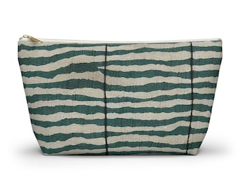 Bolsa para accesorios y cosméticos con base en T, neceser de maquillaje, bolsa con cremallera, 2 tamaños