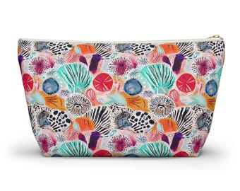 Bolsa para accesorios y cosméticos con base en T, neceser de maquillaje, colección Coastal, 2 tamaños