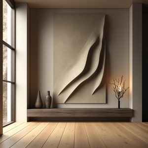 Abstract Wall Decor, Textured Wall Art, 3D Vision, Wood Carving, Wall Hanging