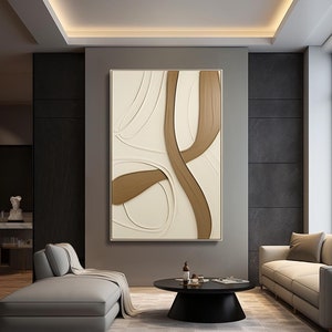 Brown And Beige Wood Wall Sculpture, Minimalist Wall Art, Modern Wood Wall Decor, Abstract 3D Wood Carving, Handmade Wall Hanging