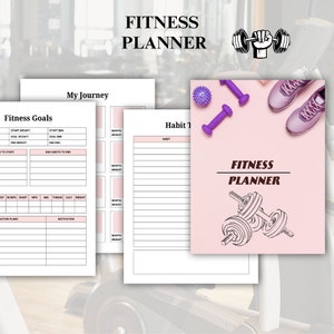 Fitness Journal Planner, Daily Exercise Tracker, Healthy Habit Journal, Weight Loss Planner, Wellness Gift, Gym Schedule Planner