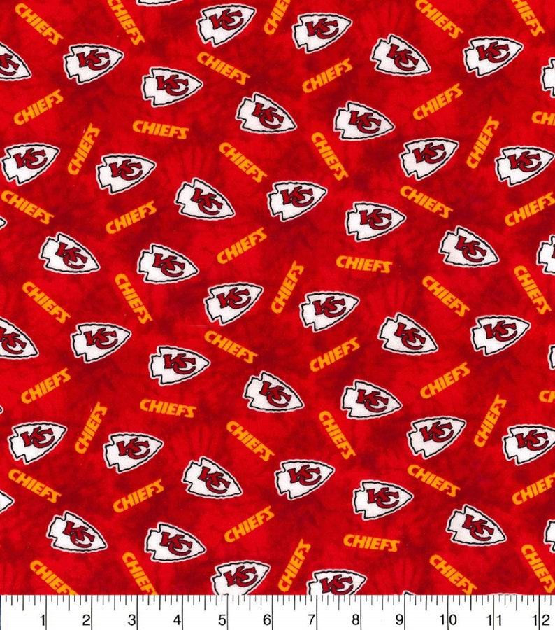 Kansas City Chiefs Hair Scrunchie Scrunchies by Sherry NFL Football Fabric Ponytail Holders Ties Red Tie Dye Flannel