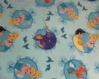 Disney Princess Cinderella Fleece Baby Pet Lap Blanket Blue Fairy Godmother Gus Jaq Prince Charming