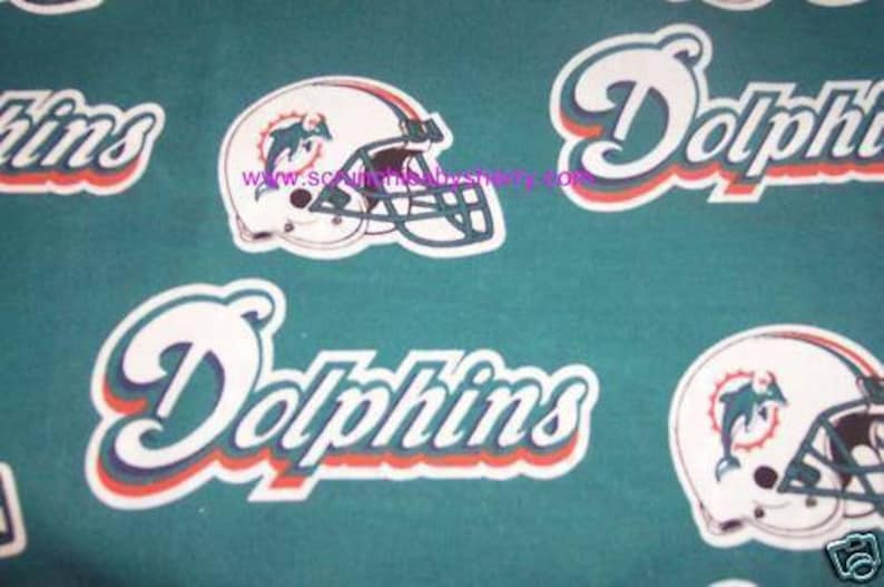 Miami Dolphins Fabric Hair Scrunchie Scrunchies by Sherry NFL Football Teal