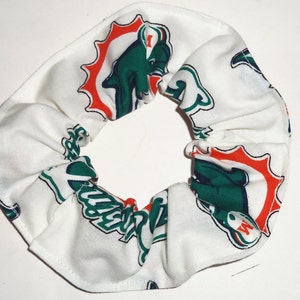 Miami Dolphins Fabric Hair Scrunchie Scrunchies by Sherry NFL Football White