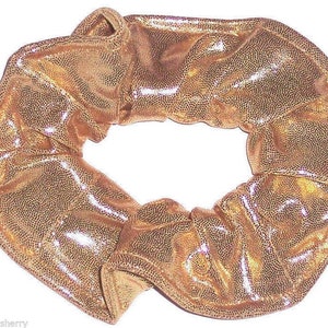 Metallic Hair Scrunchie Dancewear Swimwear Spandex Fabric Scrunchies by Sherry Silver Pink Purple Blue Red Gold Teal Gold