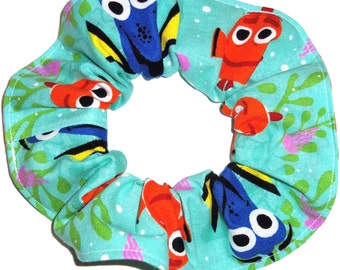 Disney Finding Nemo Dory Fabric Hair Scrunchie Scrunchies by Sherry Blue Teal Green