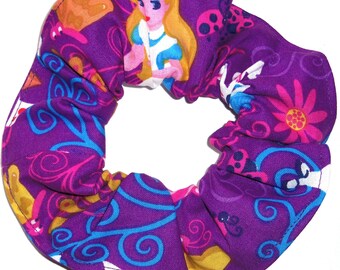 Disney Alice in Wonderland Cheshire Cat Fabric Hair Scrunchie Scrunchies by Sherry Purple