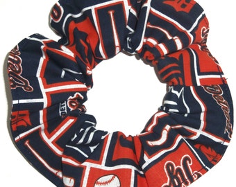 Detroit Tigers Fabric Hair Scrunchie Scrunchies by Sherry MLB Baseball Ponytail Holder Tie