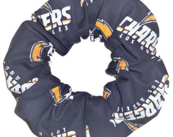 2 Los Angeles Chargers Fabric Hair Scrunchie NFL Football Ties Ponytail Holders Scrunchies by Sherry