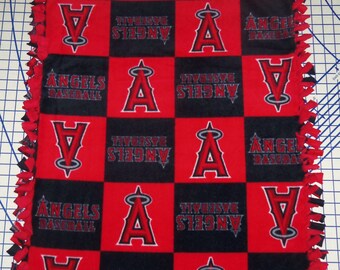 Los Angeles Angels  Baseball Patchwork Fleece Hand Tied Baby Pet Dog Blanket Shower Gift