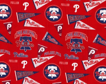 Philadelphia Phillies Red Hair Scrunchie Scrunchies by Sherry MLB Baseball Cotton Fabric