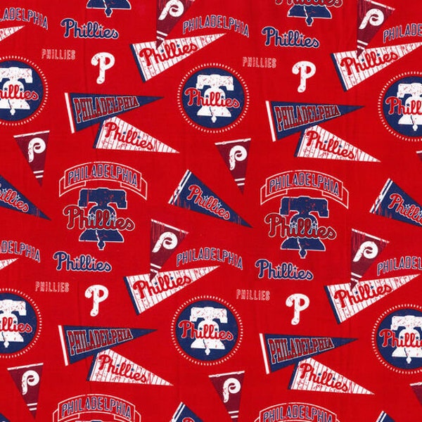 Philadelphia Phillies Red Hair Scrunchie Scrunchies by Sherry MLB Baseball Cotton Fabric