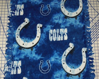 Indianapolis Colts Tie Dyed Football Hand Tied Fleece Baby Pet Dog Lap Banket