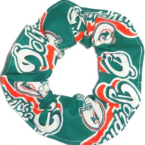 Miami Dolphins Fabric Hair Scrunchie Scrunchies by Sherry NFL Football Green