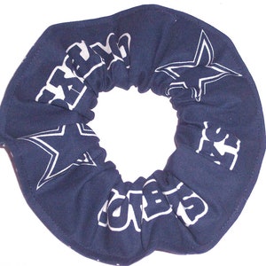 Dallas Cowboys Hair Scrunchie NFL Football Navy White Camo Tie Dyed Duck Cloth Fabric Scrunchies by Sherry Navy Helmets