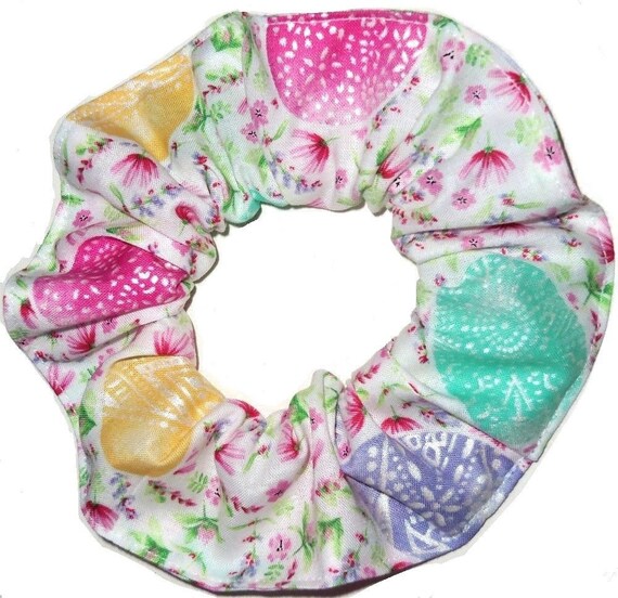 Easter Scrunchie M/&M Eggs Chicks Jelly Beans Hair Scrunchies by Sherry