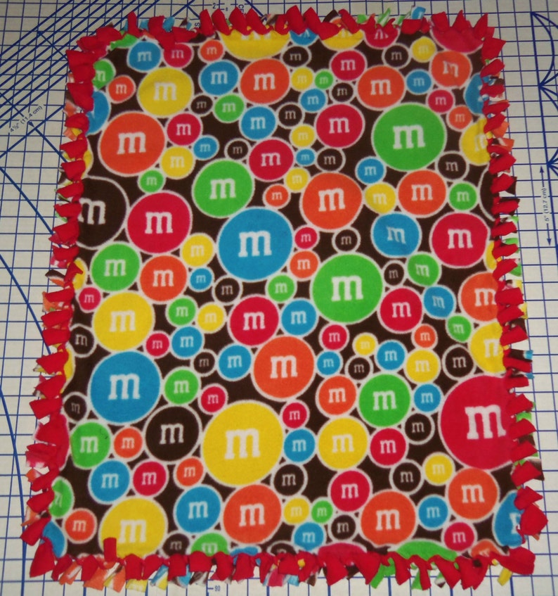 M&m's Fleece Baby Blanket Candy Green Red Orange Yellow Etsy