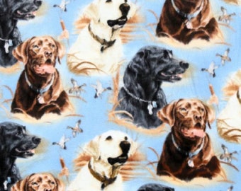 Loyal Retriever Dog Blue Fleece Blanket Hand Tied Pet Baby Lap Security