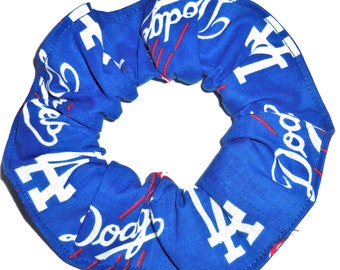 Los Angeles LA Dodgers Hair Scrunchie MLB Baseball Ponytail Holder Tie Scrunchies by Sherry