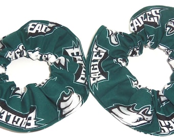 Philadelphia Eagles Teal Fabric Hair Scrunchie Tie Ponytail Holders Scrunchies by Sherry NFL Football