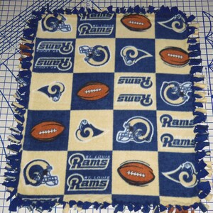 NFL St Louis Rams Double Fleece Hand Tied Baby Pet Lap Blanket Patchwork