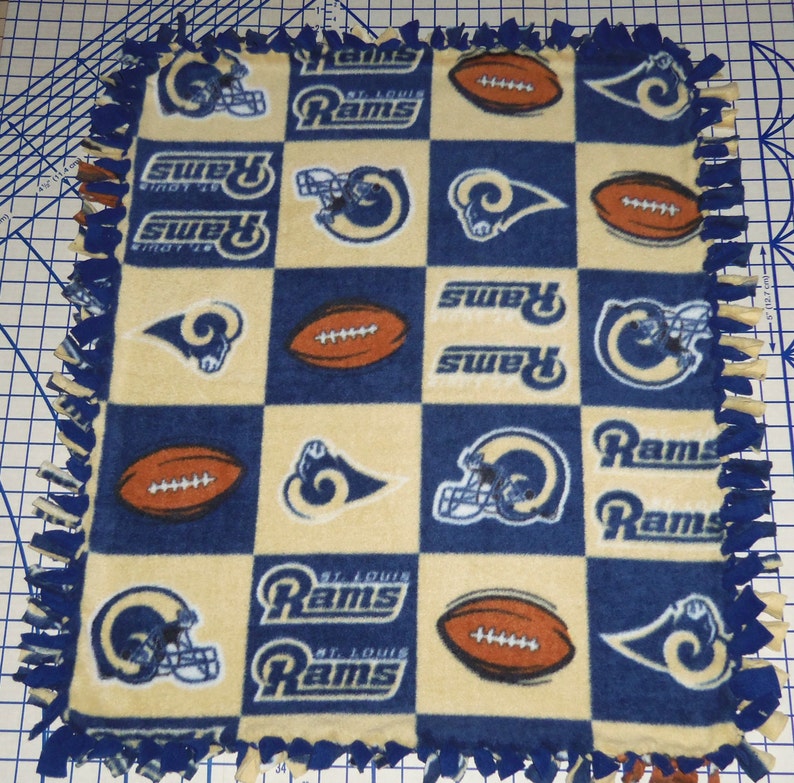 NFL St Louis Rams Double Fleece Hand Tied Baby Pet Lap Blanket Patchwork