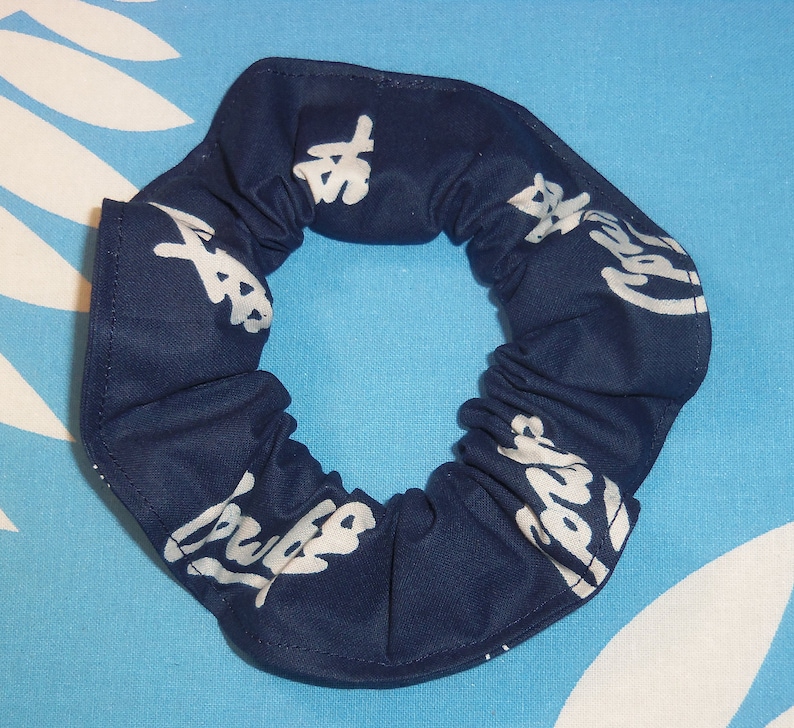 Dallas Cowboys Hair Scrunchie NFL Football Navy White Camo Tie Dyed Duck Cloth Fabric Scrunchies by Sherry Navy Cowboys