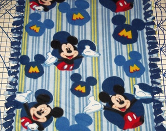 Disney Mickey Mouse Fleece Baby Blanket Pet Lap Blue Shower Gift Boys