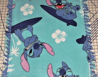 Disney Surfing Stitch Fleece Baby Blanket Hand Tied Pet Lap Security Shower Gift