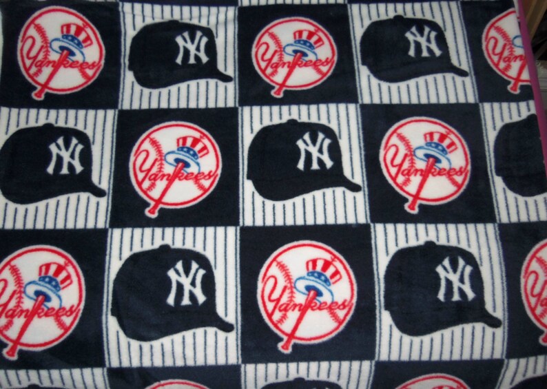 New York Yankees Fleece Throw Blanket Adult Size Navy White | Etsy
