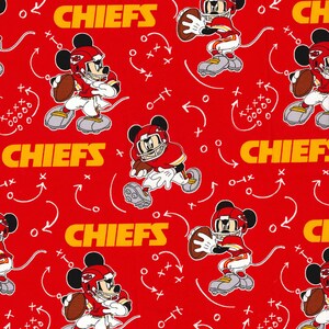 Kansas City Chiefs Hair Scrunchie Scrunchies by Sherry NFL Football Fabric Ponytail Holders Ties Chiefs with Mickey