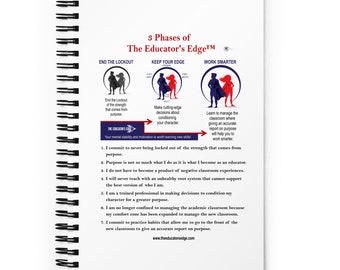 3 Phases of The Educator's Edge - Spiral notebook - The Educator's Edge - Teacher Notebook - Motivational Notebook - Blank Notebook