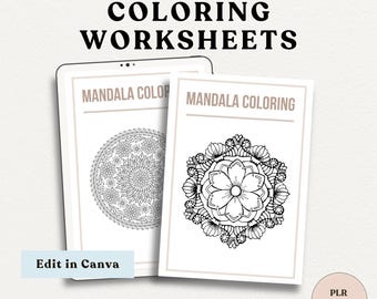 50 Mandala Malvorlagen: Personalisierbare Arbeitsblätter (Canva Template, PLR)