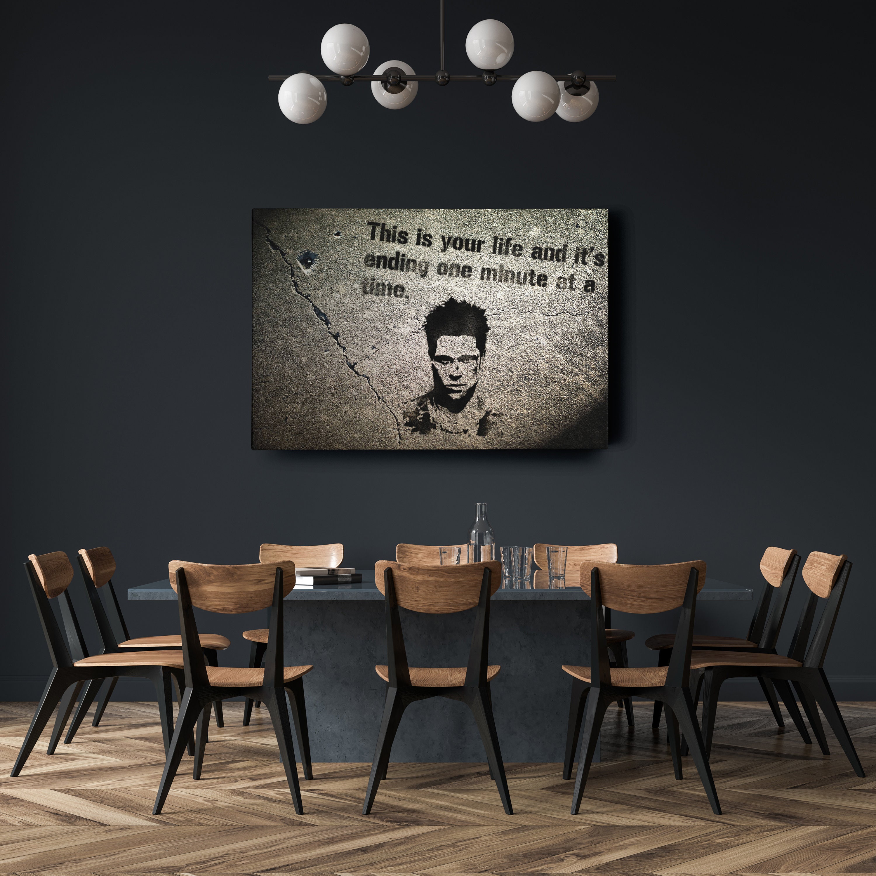 Fight Club Poster Quote Motivation Canvas Wall Art Home Decor Framed ...