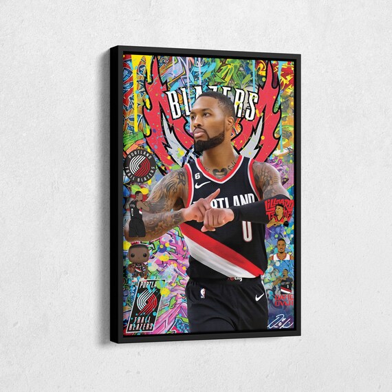 Damian Lillard Poster Portland Trail Blazers NBA Pop Art Canvas