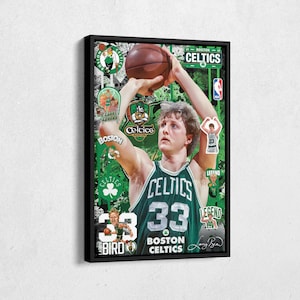 Larry Bird Poster Boston Celtics NBA Pop Art Canvas Wall Art Home Decor Print Framed Poster Man Cave Gift