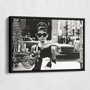 Audrey Hepburn Poster Breakfast at Tiffany&#39;s Wall Art Canvas Canvas wall art Canvas wall decor Home Decor
