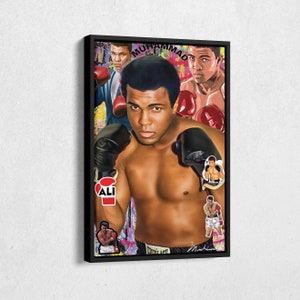 Muhammad Ali Poster Boxing Pop Art Canvas Wall Art Home Decor Print Framed Poster Man Cave Gift